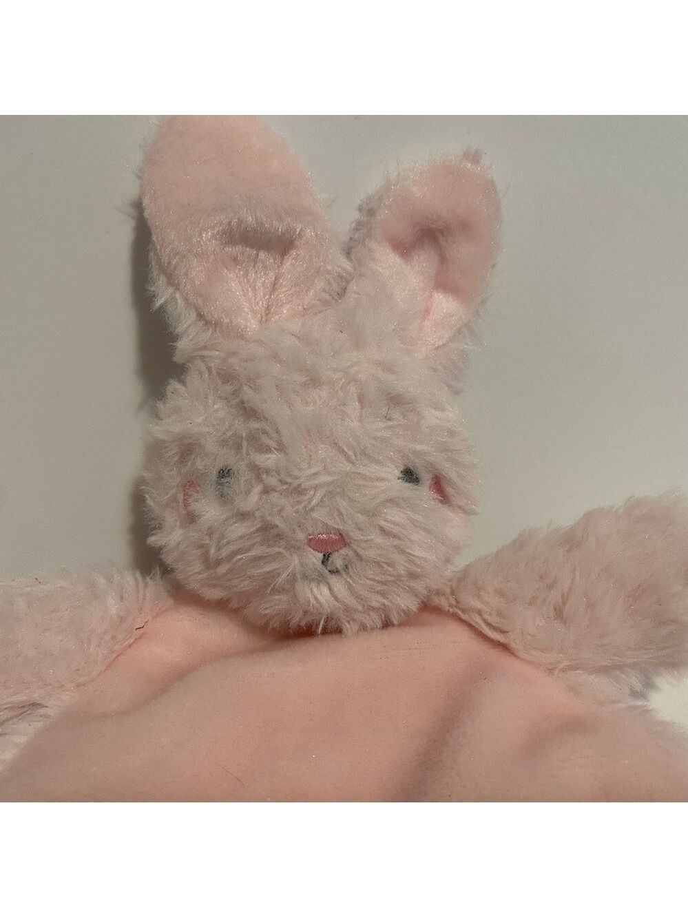 Anko Soft Pink Bunny Baby Lovey Plush Comforter Security Blanket Toy - Picture 2 of 5